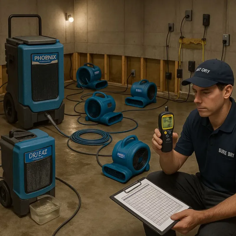 Structural Drying and Dehumidification process in Thornton, CA